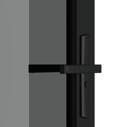 Porte intérieure 93x201,5 cm Noir Verre ESG et aluminium 