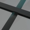 Porte intérieure 93x201,5 cm Noir Verre ESG et aluminium 