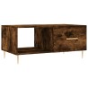 Table basse chêne fumé 90x50x40 cm bois d'ingénierie 