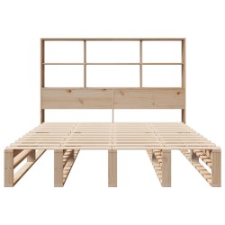 Lit bibliothèque sans matelas 120x190 cm bois massif 