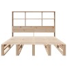 Lit bibliothèque sans matelas 120x190 cm bois massif 