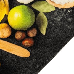 Tapis de cuisine lavable impression d'épices 60x180 cm velours 