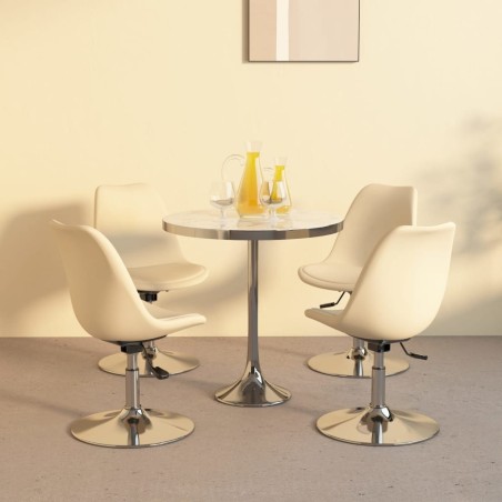 Chaises pivotantes à manger lot de 4 Crème Tissu 