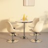 Chaises pivotantes à manger lot de 4 Crème Tissu 