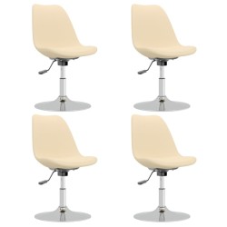 Chaises pivotantes à manger lot de 4 Crème Tissu 