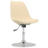 Chaises pivotantes à manger lot de 4 Crème Tissu 
