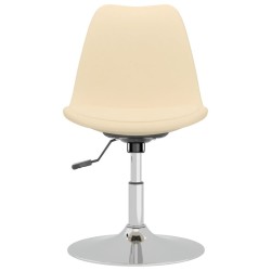 Chaises pivotantes à manger lot de 4 Crème Tissu 