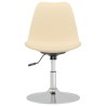 Chaises pivotantes à manger lot de 4 Crème Tissu 