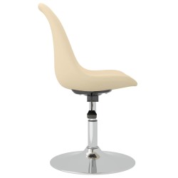 Chaises pivotantes à manger lot de 4 Crème Tissu 