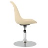 Chaises pivotantes à manger lot de 4 Crème Tissu 