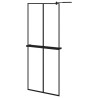 Paroi de douche avec étagère Noir 80x195 cm Verre ESG&Aluminium 