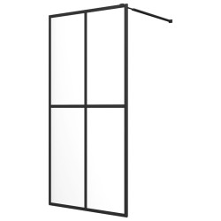 Paroi de douche avec étagère Noir 80x195 cm Verre ESG&Aluminium 