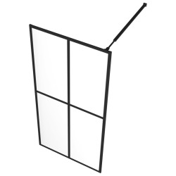 Paroi de douche avec étagère Noir 80x195 cm Verre ESG&Aluminium 
