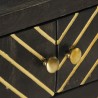 Table basse Noir et doré 90x50x35 cm Bois solide de manguier 