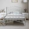 Cadre de lit métal sans matelas et pied de lit blanc 100x190 cm 