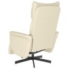 Fauteuil inclinable de massage et repose-pieds crème similicuir  