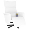 Fauteuil inclinable de massage repose-pieds blanc similicuir 