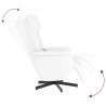 Fauteuil inclinable de massage repose-pieds blanc similicuir 