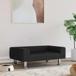 Lit pour chien noir 70x45x26,5 cm velours 