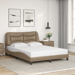 Cadre de lit avec LED sans matelas cappuccino 140x190 cm 