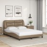Cadre de lit avec LED sans matelas cappuccino 140x190 cm 