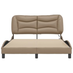 Cadre de lit avec LED sans matelas cappuccino 140x190 cm 
