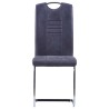 Chaises à manger cantilever lot de 4 gris similicuir daim 