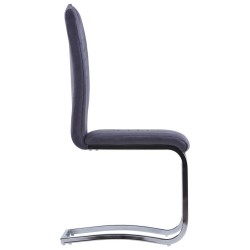 Chaises à manger cantilever lot de 4 gris similicuir daim 