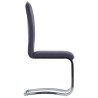 Chaises à manger cantilever lot de 4 gris similicuir daim 