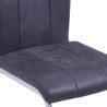 Chaises à manger cantilever lot de 4 gris similicuir daim 
