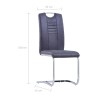 Chaises à manger cantilever lot de 4 gris similicuir daim 
