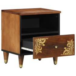 Table de chevet 40x33x46 cm en bois massif de mangue 