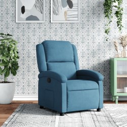 Fauteuil inclinable bleu velours 