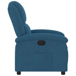 Fauteuil inclinable bleu velours 