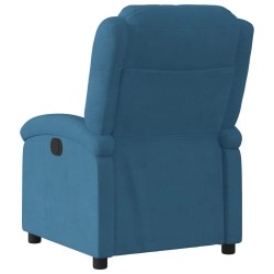 Fauteuil inclinable bleu velours 