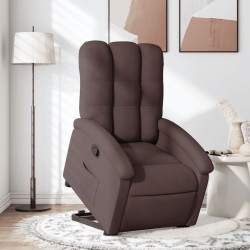 Fauteuil inclinable marron foncé tissu 