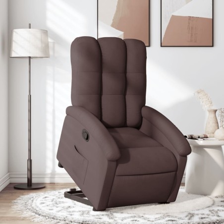 Fauteuil inclinable marron foncé tissu 
