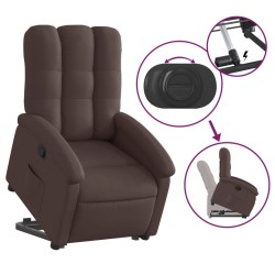 Fauteuil inclinable marron foncé tissu 