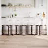 Barrière pour chiens avec porte 6 panneaux bois de peuplier 