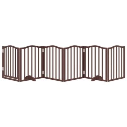 Barrière pour chiens avec porte 6 panneaux bois de peuplier 