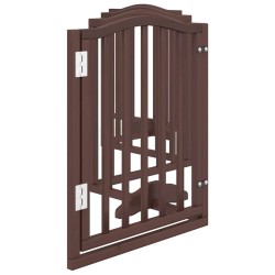 Barrière pour chiens avec porte 6 panneaux bois de peuplier 