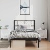 Cadre de lit métal sans matelas avec tête de lit noir 100x200cm 