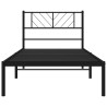 Cadre de lit métal sans matelas avec tête de lit noir 100x200cm 