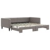 Lit de jour avec lit gigogne taupe 100x200 cm tissu 