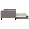 Lit de jour avec lit gigogne taupe 100x200 cm tissu 