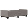 Lit de jour avec lit gigogne taupe 100x200 cm tissu 