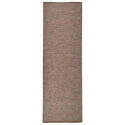 Tapis à tissage plat d'extérieur 80x250 cm Marron 