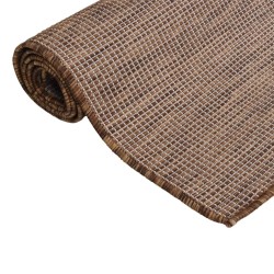 Tapis à tissage plat d'extérieur 80x250 cm Marron 