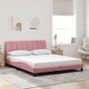 Cadre de lit sans matelas rose 160x200 cm velours 