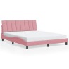 Cadre de lit sans matelas rose 160x200 cm velours 